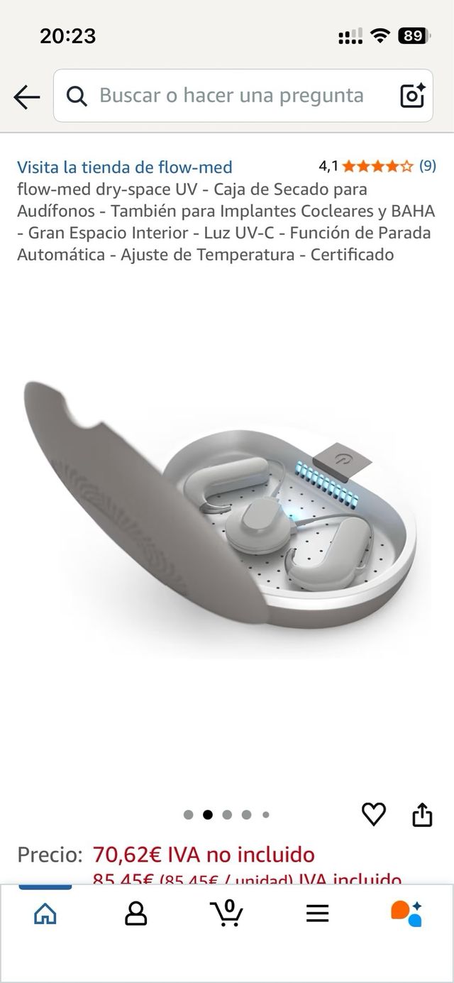 Estación secado DRY-SPACE UV para implantes coclea