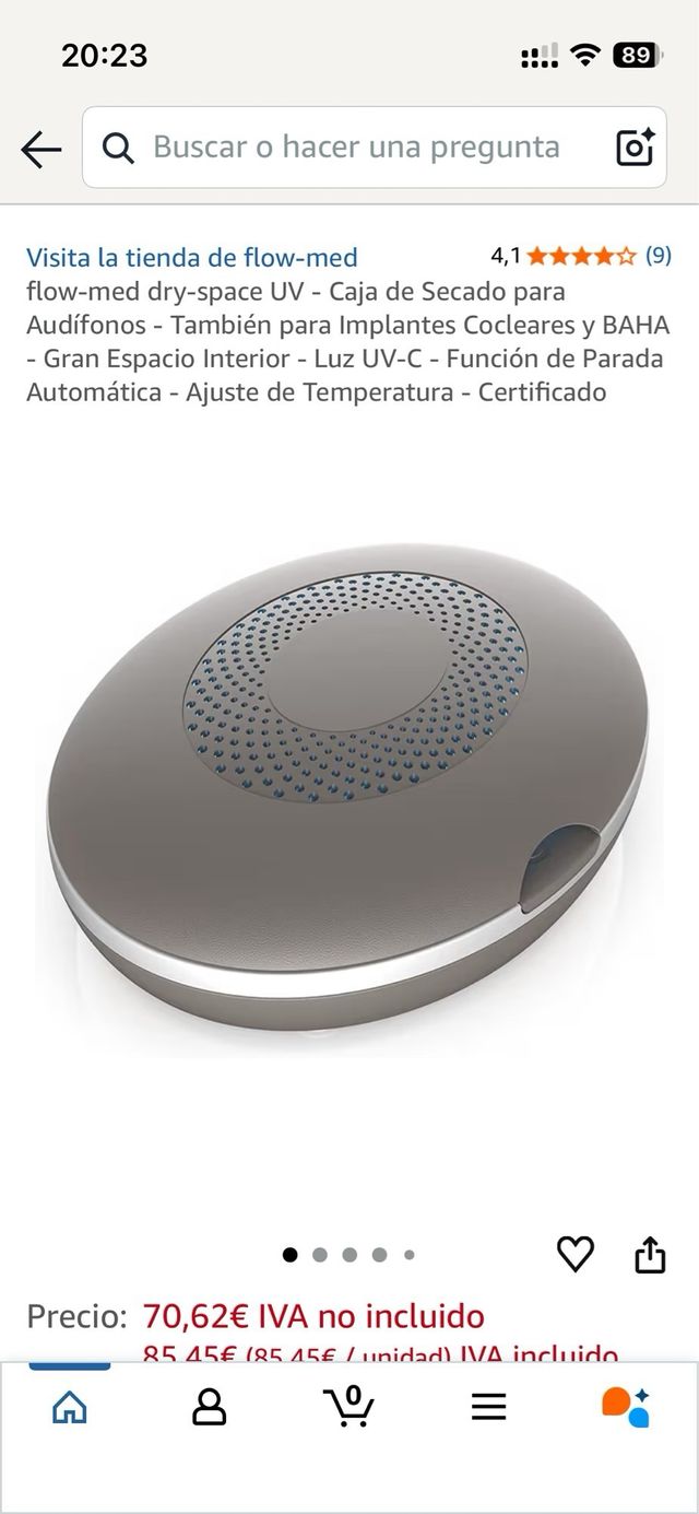 Estación secado DRY-SPACE UV para implantes coclea