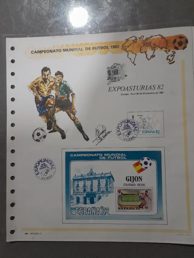 Hojas Conmemorativas Mundial Fútbol 1982