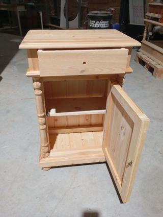 Mesita Noche Pino Rústica Madera Maciza