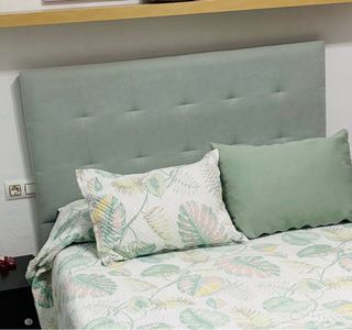 Cabecero acolchado tela menta