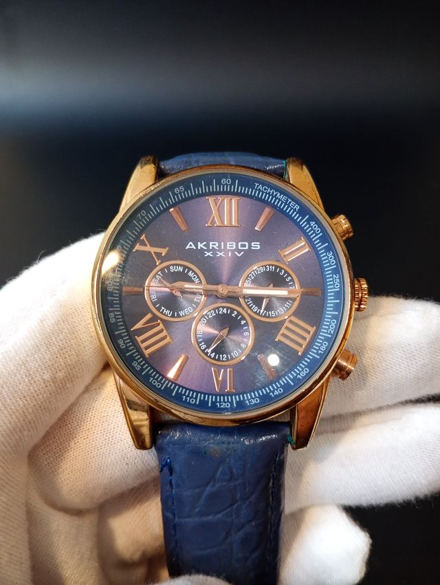 Reloj Akribos XXIV Azul y Dorado