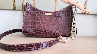 Bolso pequeño cuero efecto cocodrilo