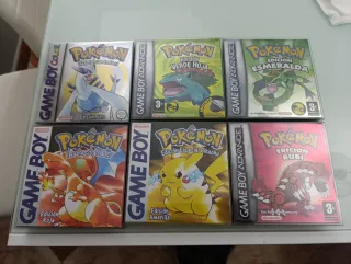 Pack 6 cajas de juegos Pokémon Gameboy GB Advanc