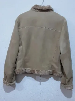 Chaqueton corto beige forrado