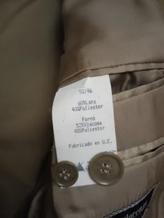 Traje de chaqueta hombre beige