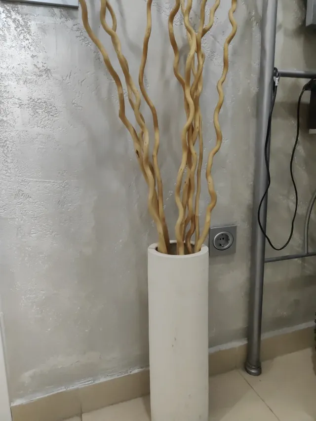 Jarrón Decorativo Piedra y Madera