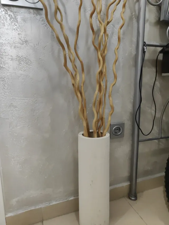 Jarrón Decorativo Piedra y Madera