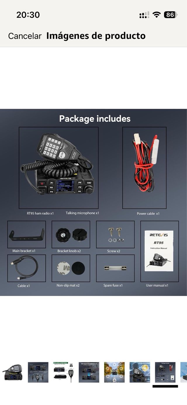 Retevis RT95 Emisora Coche Doble Banda NUEVA