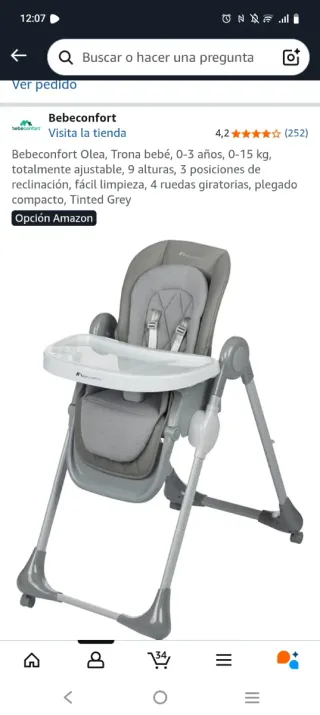 Trona Bebeconfort Olea Tinted Grey