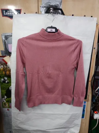 Jersey niña cuello alto rosa Talla M