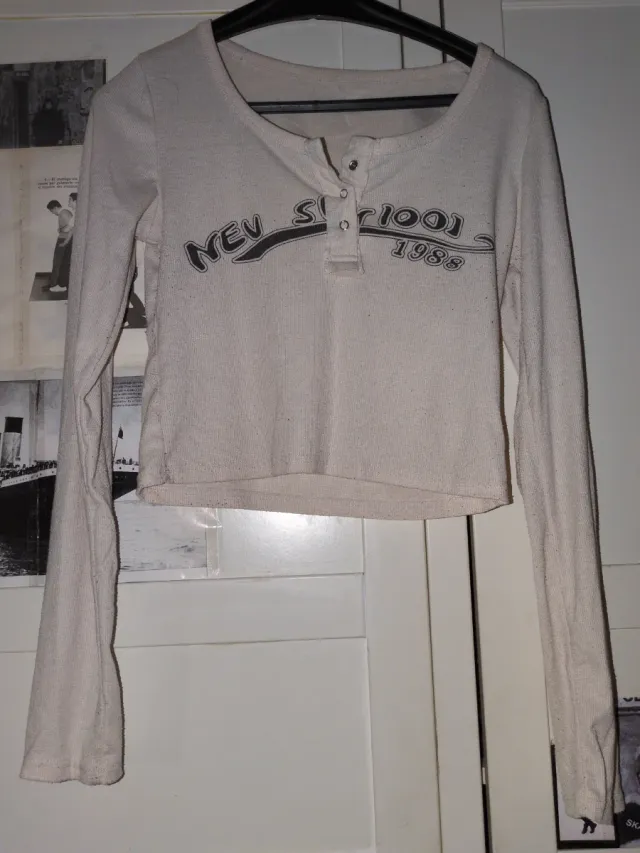 Camiseta manga larga beige New School