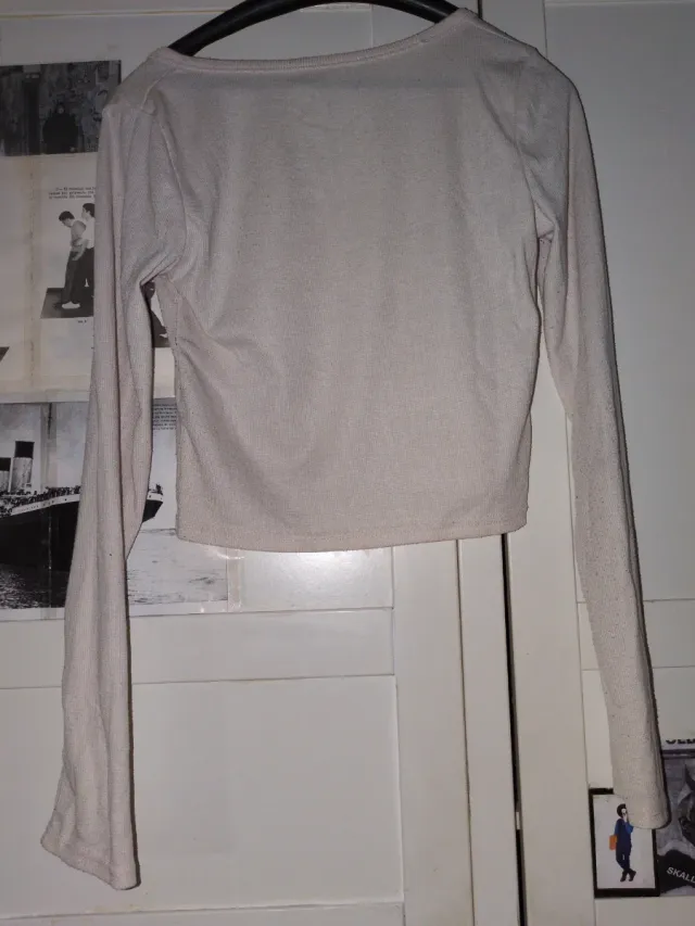 Camiseta de manga longa bege New School