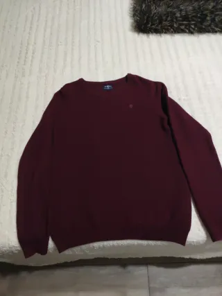 Jersey cuello redondo burdeos niño 13-14 años