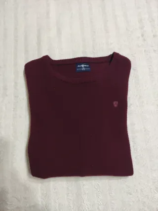 Jersey cuello redondo burdeos niño 13-14 años