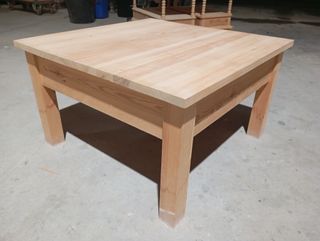 Mesa centro madera maciza rústica 1 cajón