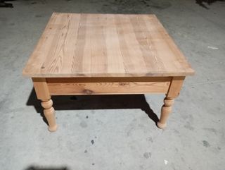 Mesa centro madera maciza rústica 1 cajón