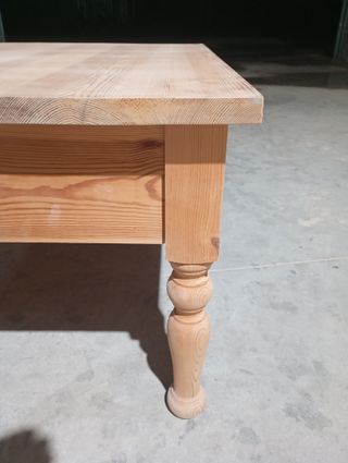 Mesa centro madera maciza rústica 1 cajón