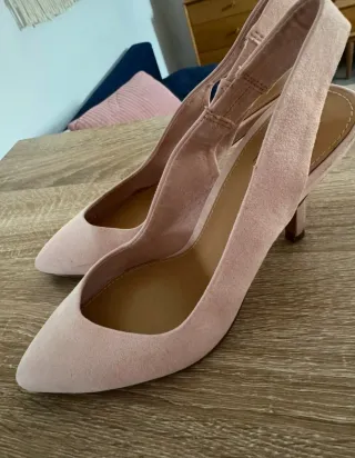 Zapatos tacón rosa palo Zara
