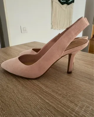 Zapatos tacón rosa palo Zara