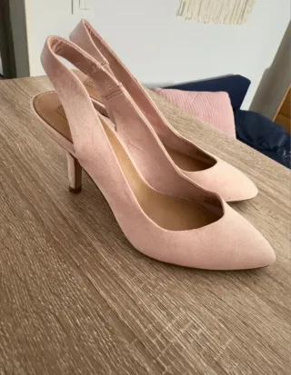 Zapatos tacón rosa palo Zara