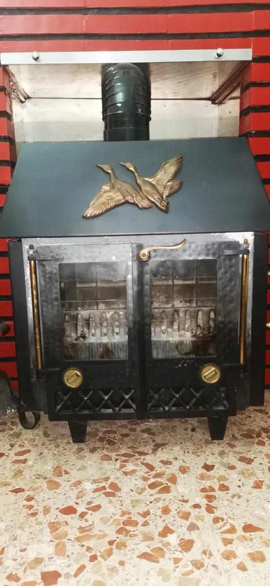Estufa de leña metal y cristal
