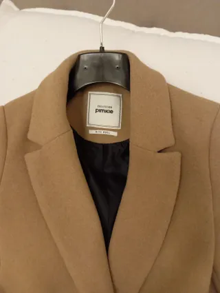 Abrigo de lana Pimkie beige talla Xs