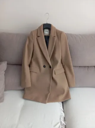 Abrigo de lana Pimkie beige talla Xs