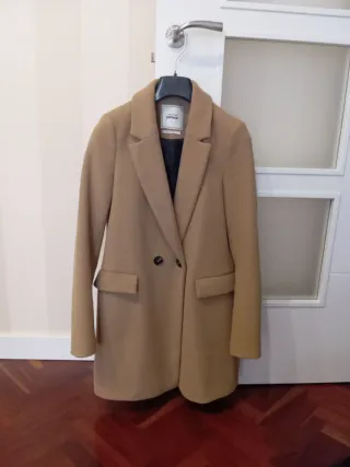 Abrigo de lana Pimkie beige talla Xs