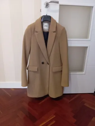 Abrigo de lana Pimkie beige talla Xs