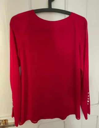 Blusa roja manga larga biombo 13 / bimani