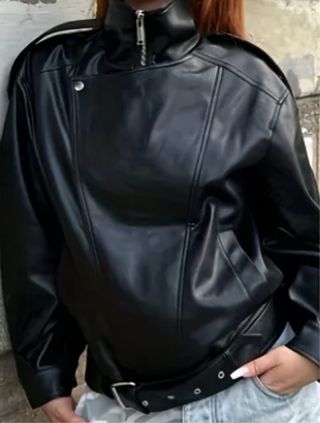 Cazadora símil piel cremallera L