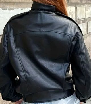 Cazadora símil piel cremallera L