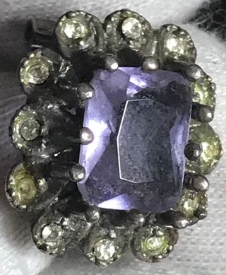 Broche Plata Amatista Rectangular