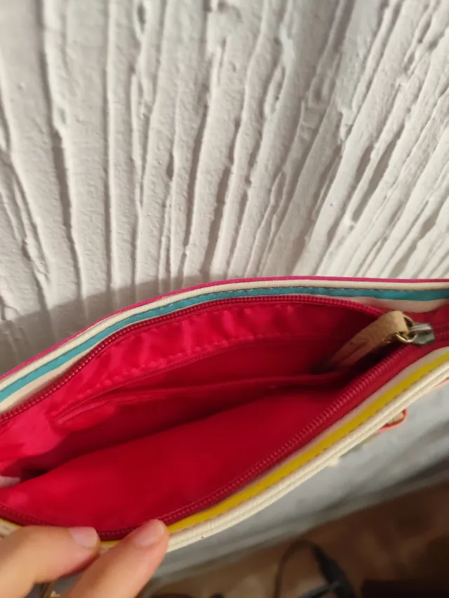 Bolso de hombro a rayas multicolor