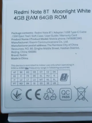 Xiaomi Redmi Note 8T Bianco Madreperla 64GB 4GB