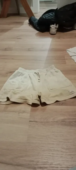 Pantalones Zara 10 años beige/blanco