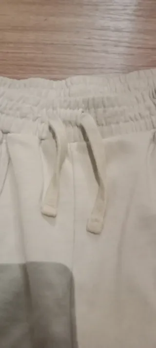 Pantalones Zara 10 años beige/blanco