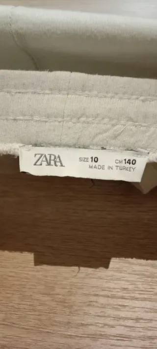 Pantalones Zara 10 años beige/blanco