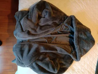 Abrigo reversible Zara gris oscuro