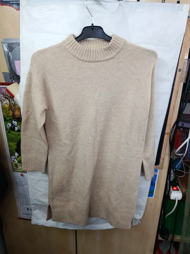 Vestido lana beige talla única