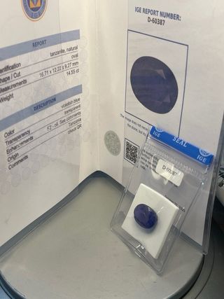 Tanzanita Natural 14.55Ct IGE D-60387