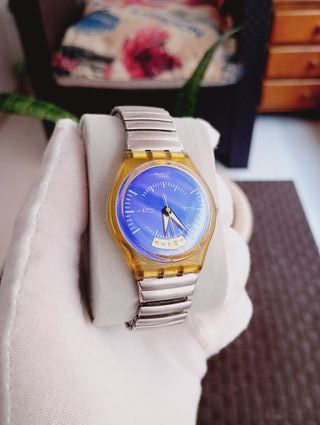 Reloj Swatch Azul y Plateado