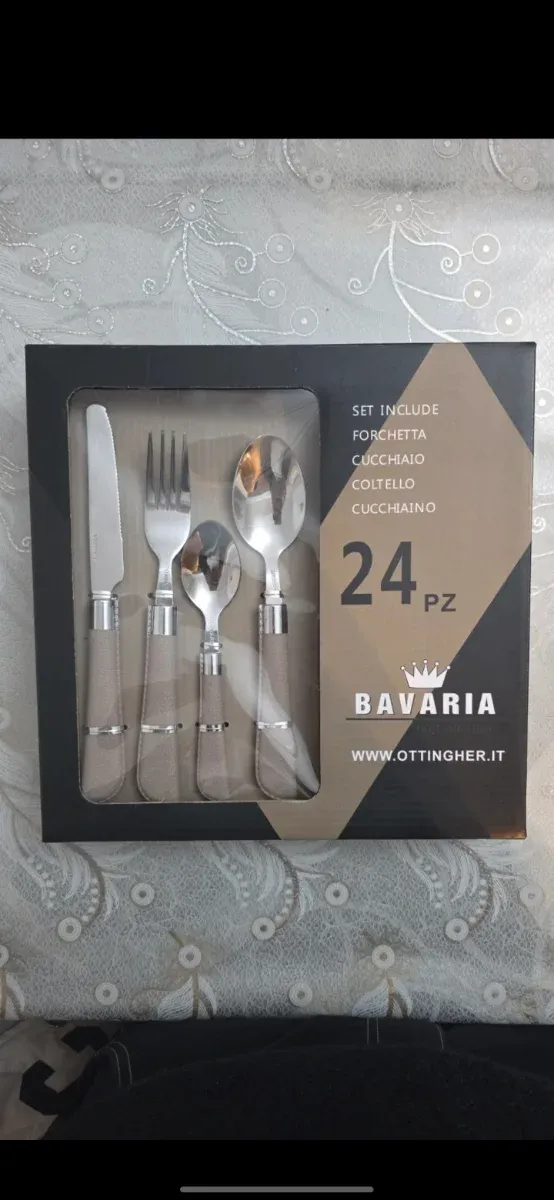 Set Posate 24 pz Bavaria Beige/Argento