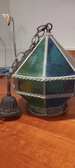 Farol de vidrio emplomado colores int/ext