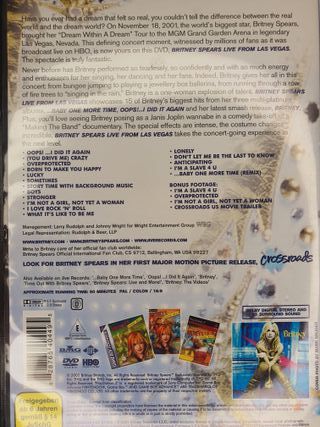 DVD Britney Spears Live from Las Vegas NTSC y PAL