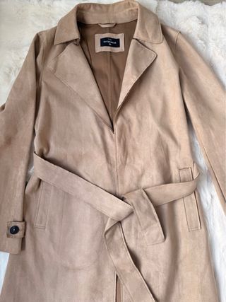 Gabardina efecto ante marrón