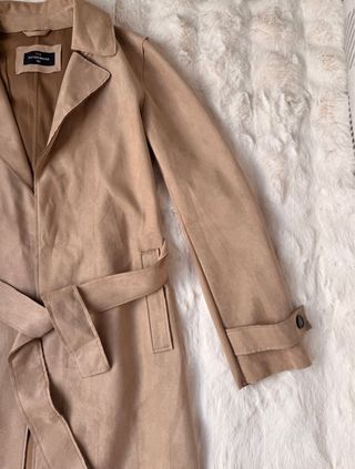 Gabardina efecto ante marrón