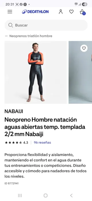 Traje Neopreno Hombre/Mujer Natación Triatlón