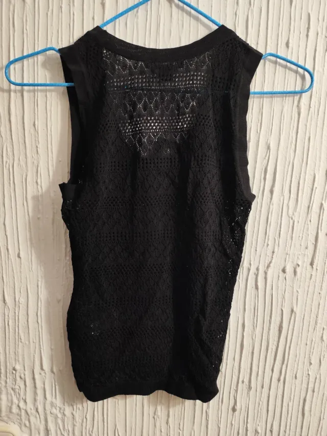 Blusa Esmara Negra Tejido Calado Talla M